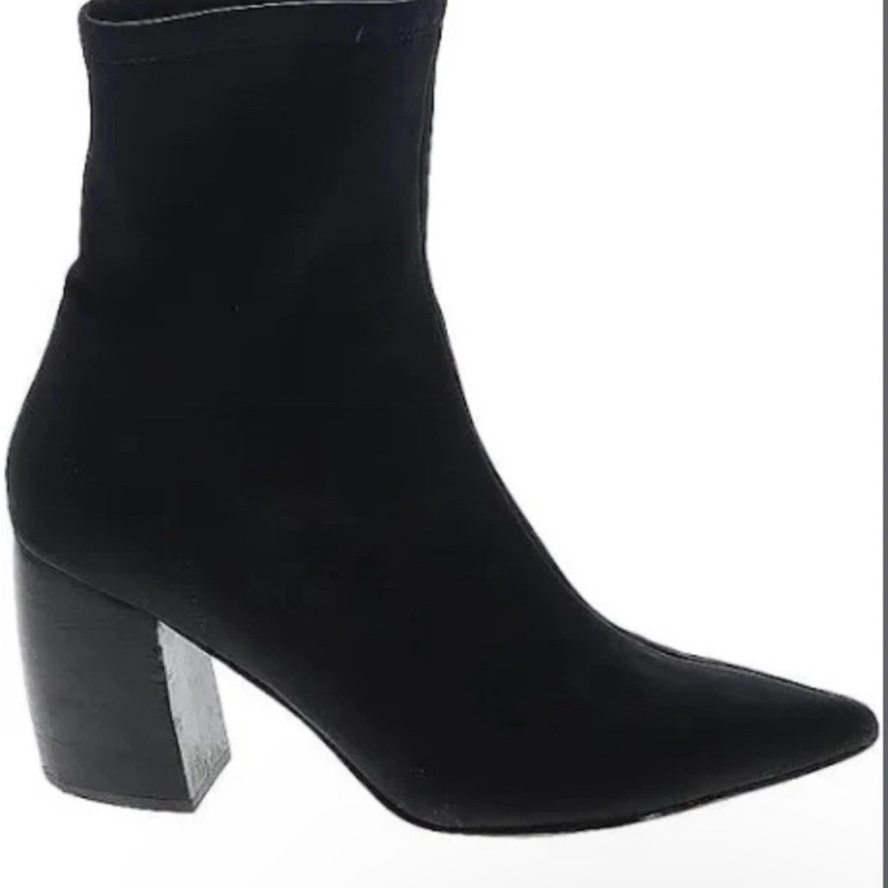 Jeffrey Campbell Siren Sock Heel Boots Black Neoprene Pointed Toe Size 6.5 W!
